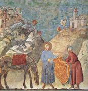 GIOTTO di Bondone St Francis Giving his Cloak to a Poor Man (mk08) oil on canvas